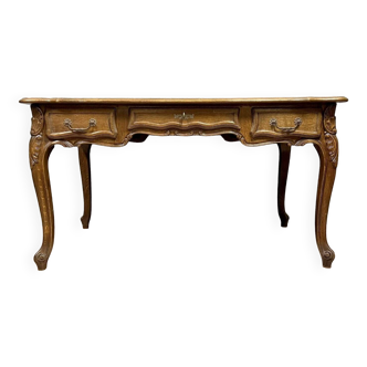 Louis XV style curved center desk in oak, 20th century period