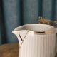 Small fluted white porcelain pot CNP