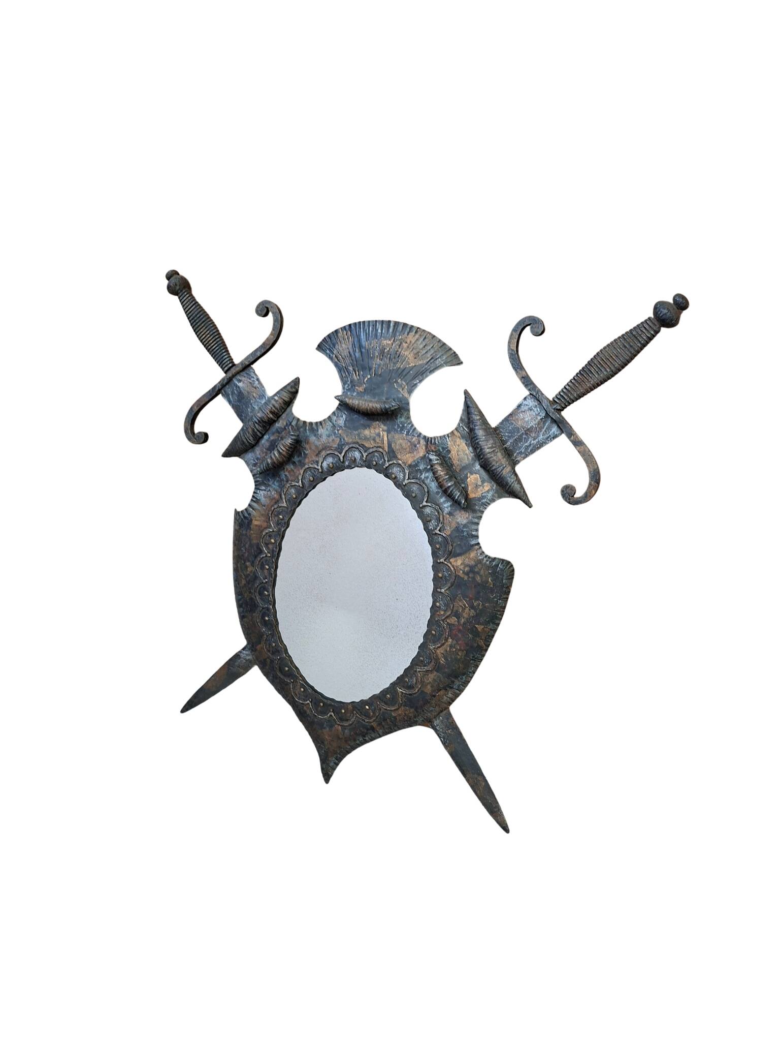 Specchio Araldico anni '70 in Ferro Battuto