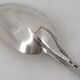 Serving spoon, silver, 18th century, straight thread pattern.