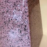Pyramidal lamp base in Brussels porcelain with pink terrazzo effect