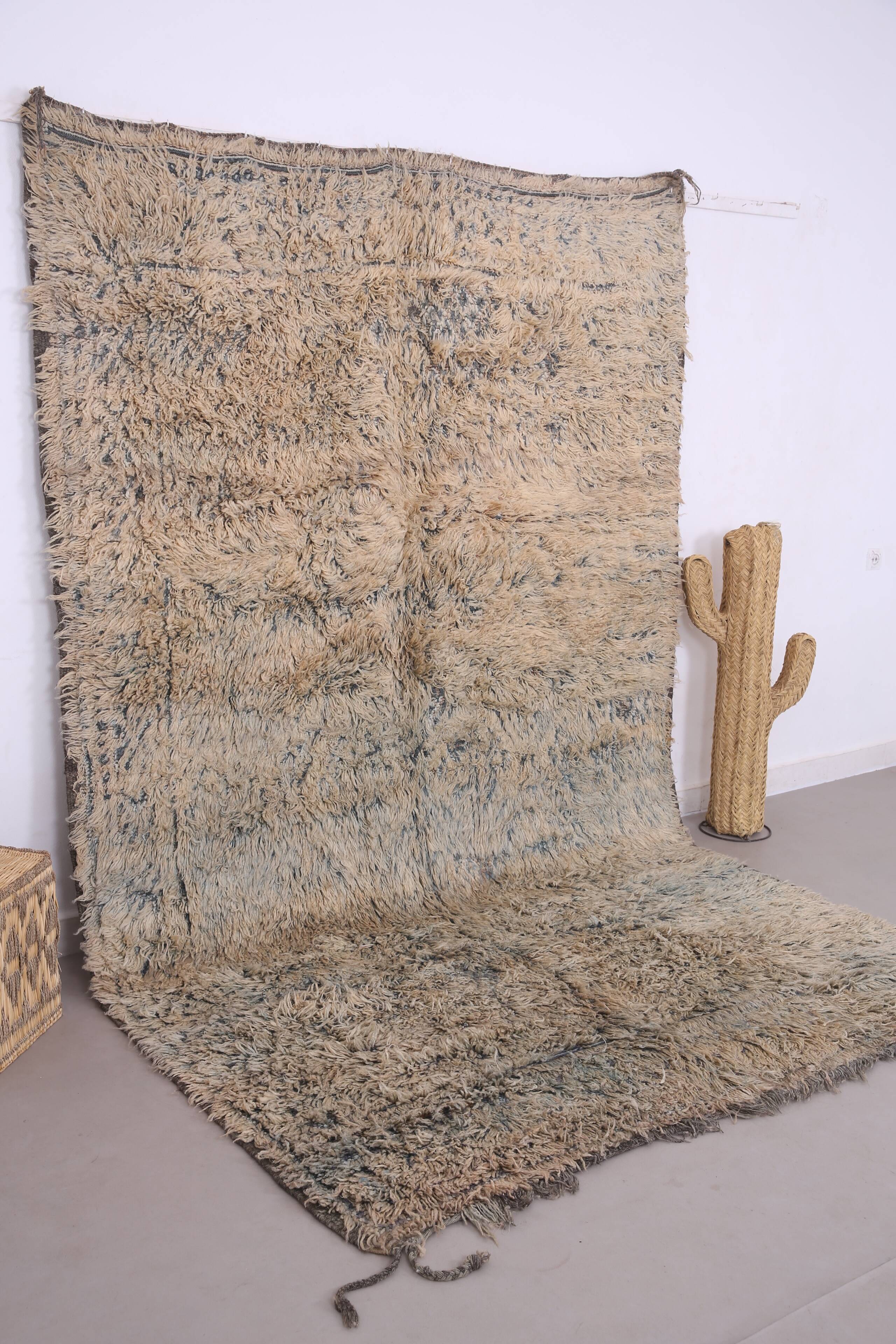Shag Vintage Moroccan Rug 202 x 325 cm - Berber Wool Rug - Handmade Rug