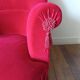 Lot de 2 fauteuils crapauds en velours rouge