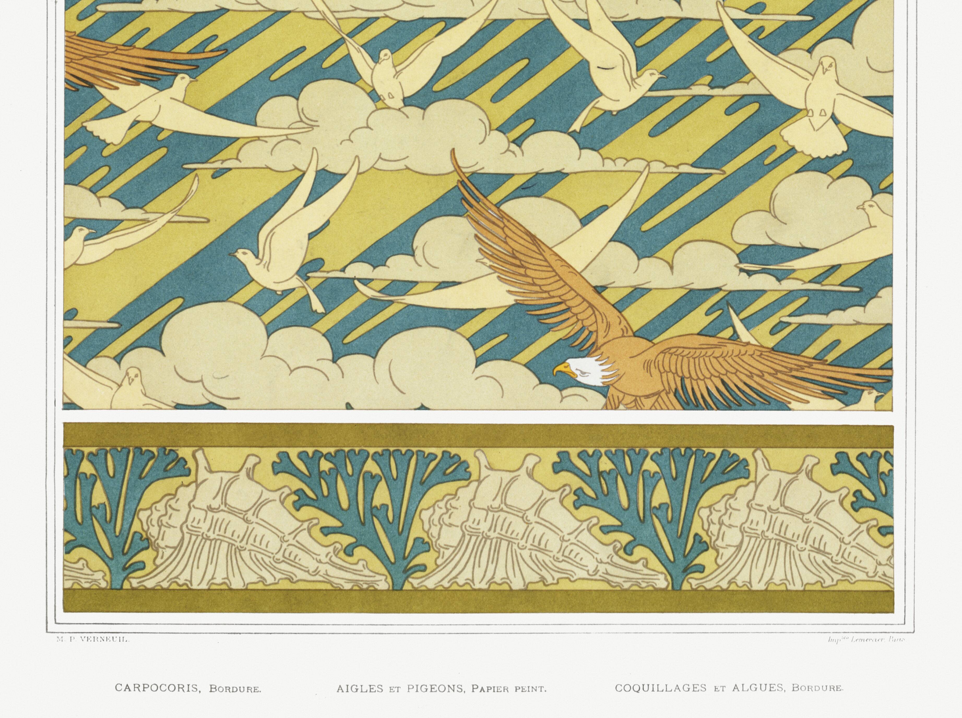 Poster “Eagles and Pigeons”, after an Art Nouveau lithograph from 1897