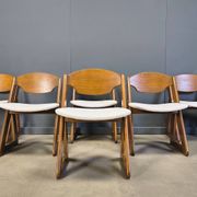 Vintage brutalist dining chairs, set of 6 - 1960s