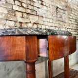 Console demi-lune en noyer d’époque empire début du xixeme siècle