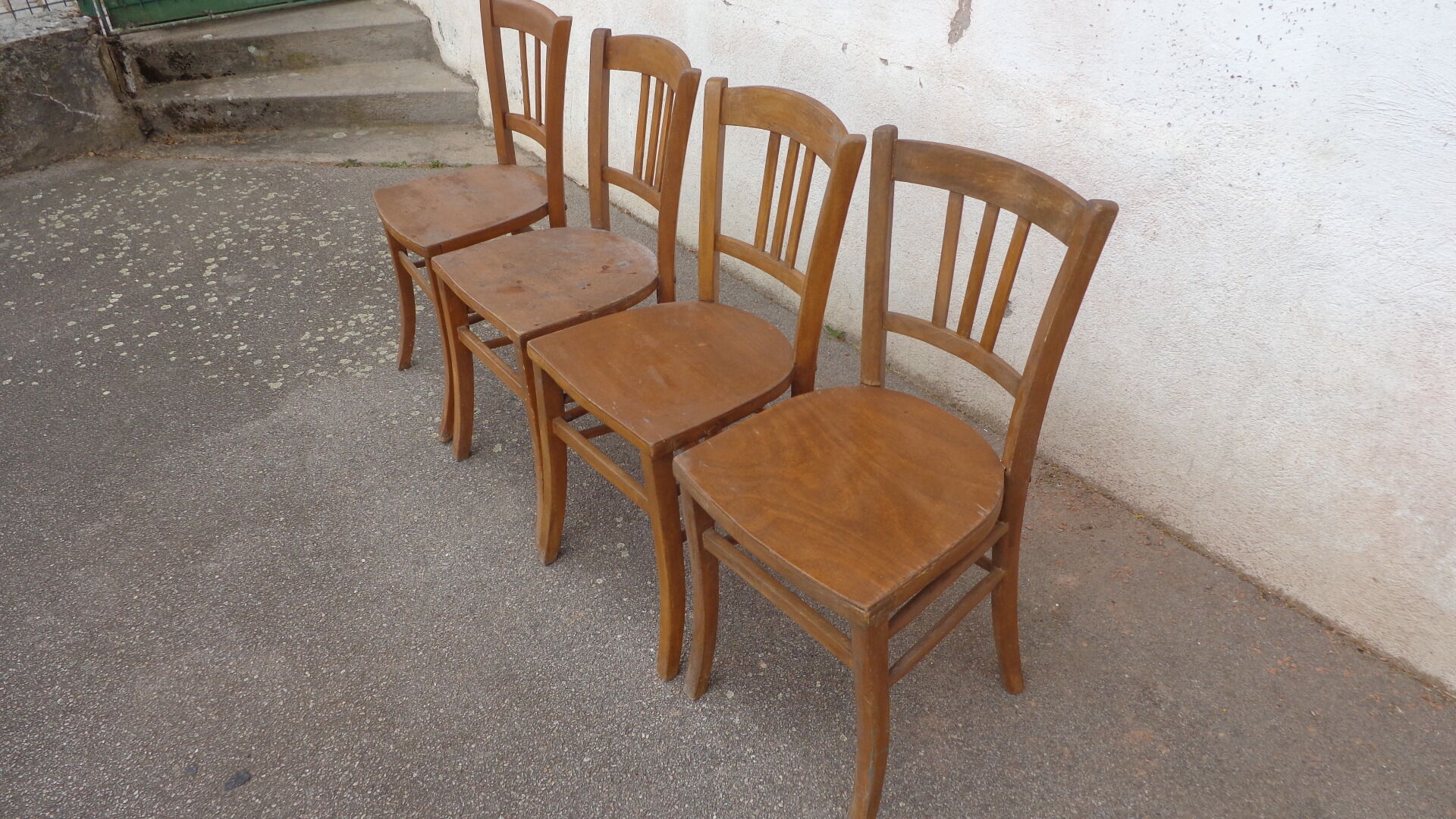 4 faux wood bistro chairs