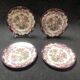 Antique Sarreguemines Dessert Plates: Hand-Painted Floral Ceramic, Set of 3