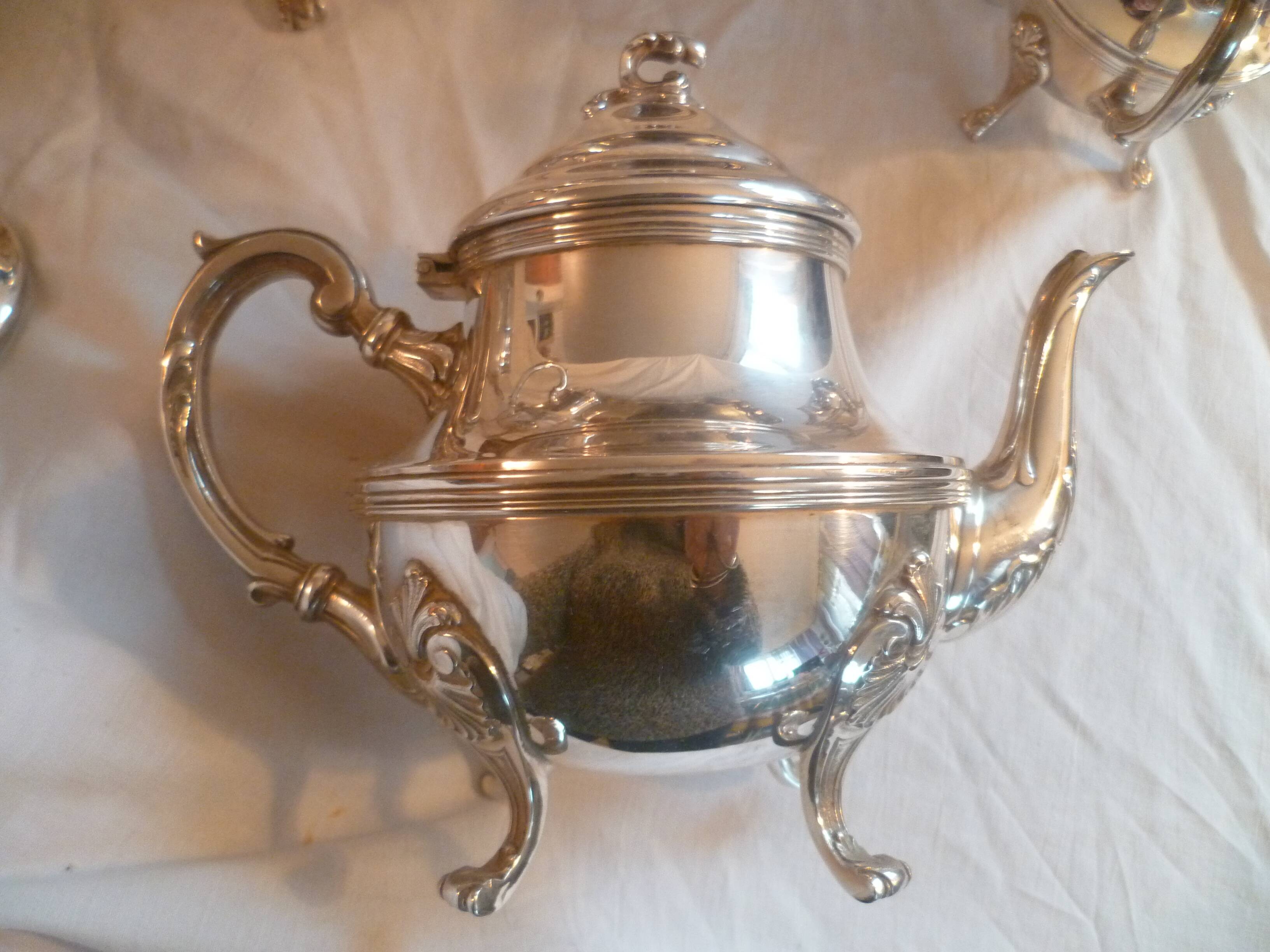 Service a cafe/the 5 pieces met.argente quadripode styl louis xv