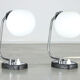 Vintage Italian Chrome Bedside/Table Lamps, set of 2