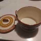Quimper earthenware butter dish signed Henriot