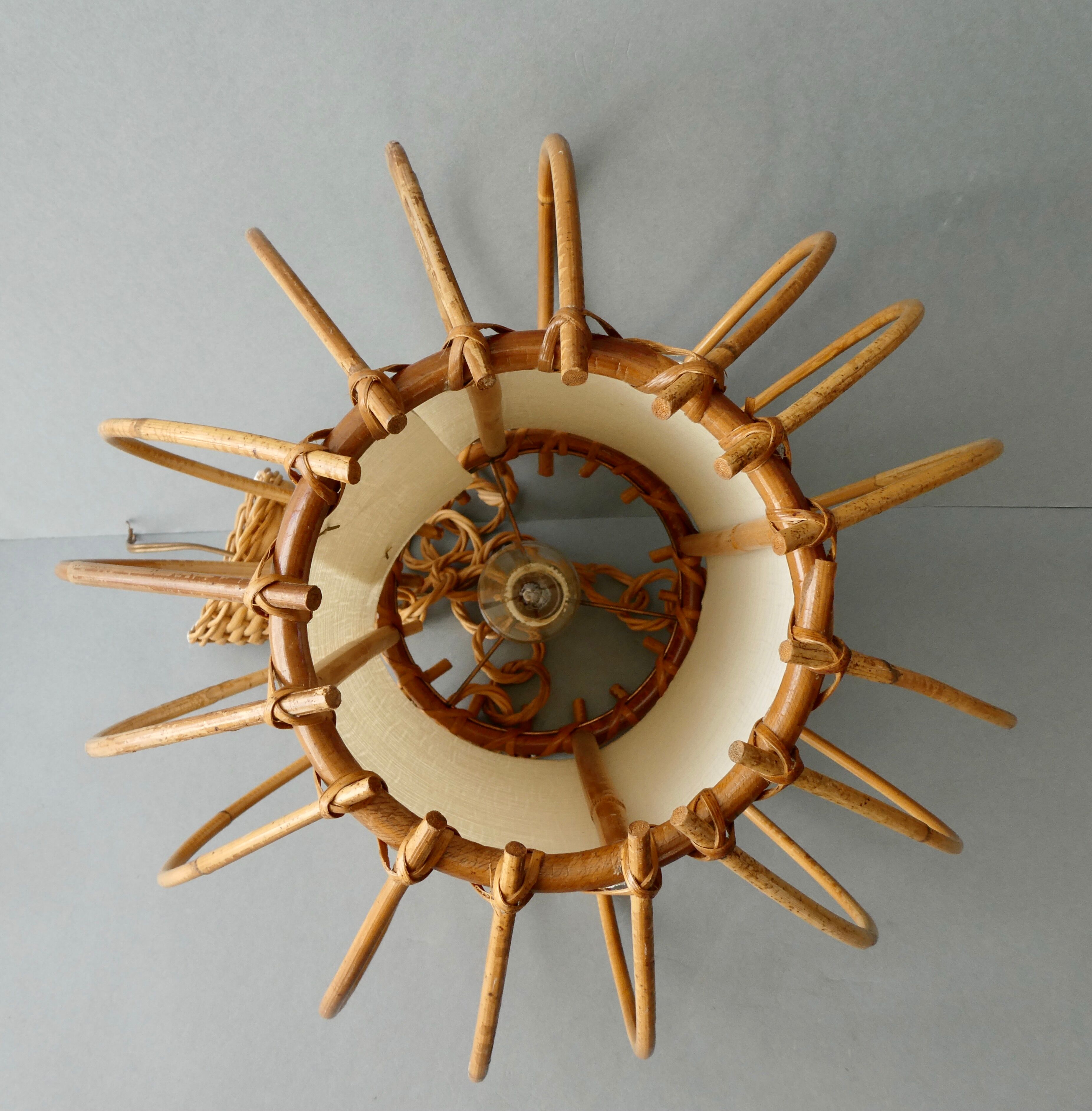 Rattan suspension from the 60s