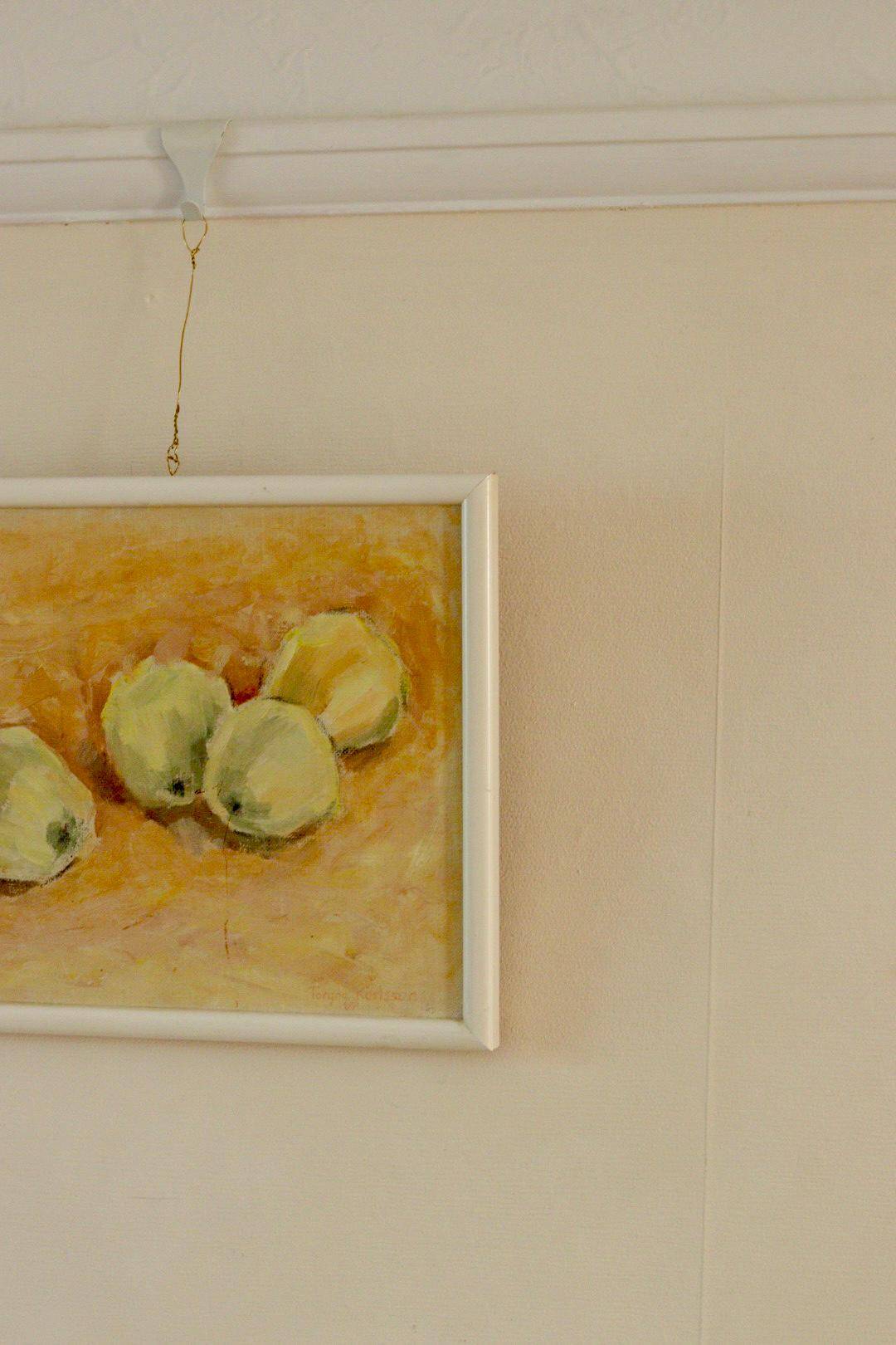 Oil on panel "Four Apples" by Torgny Karlsson