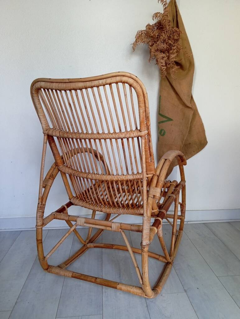 Rattan rocking chair from the 60s