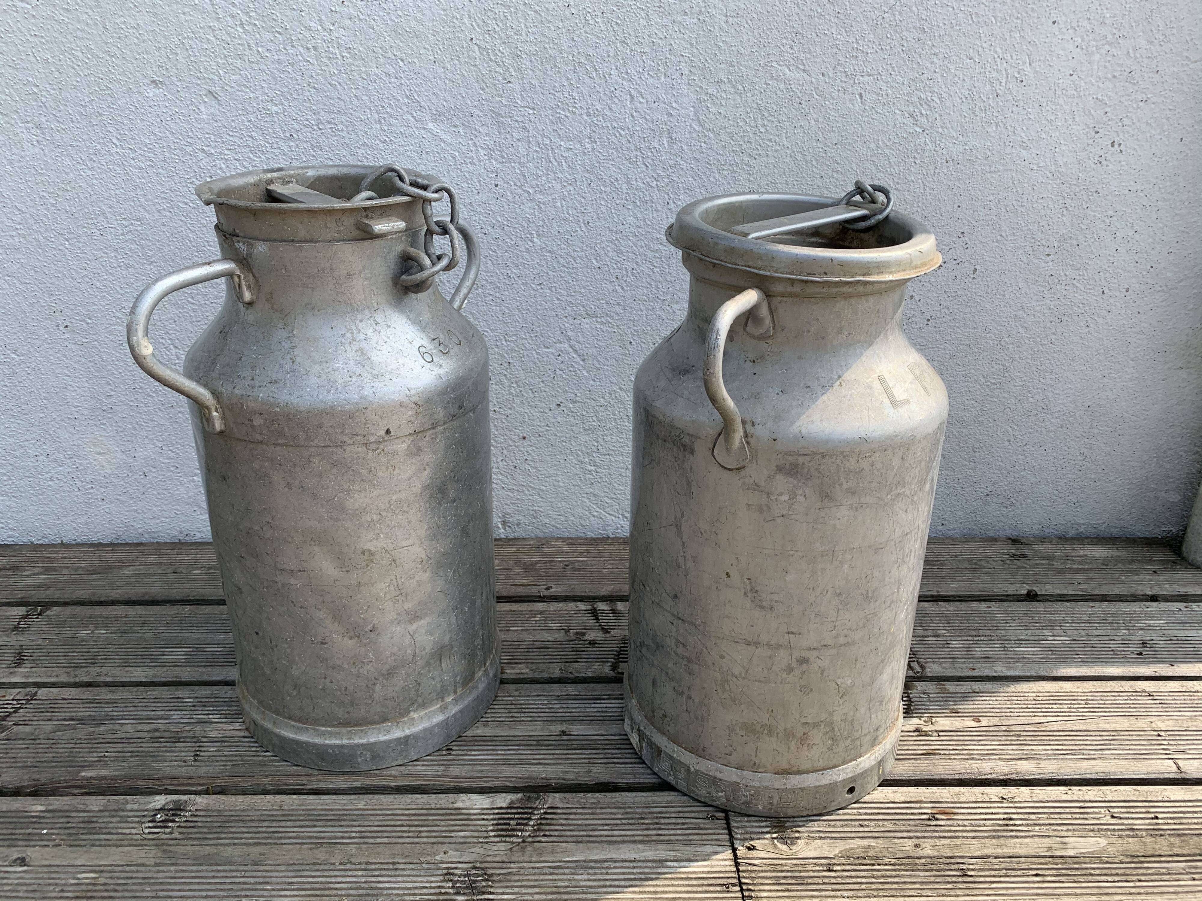 Ancient zinc milk can