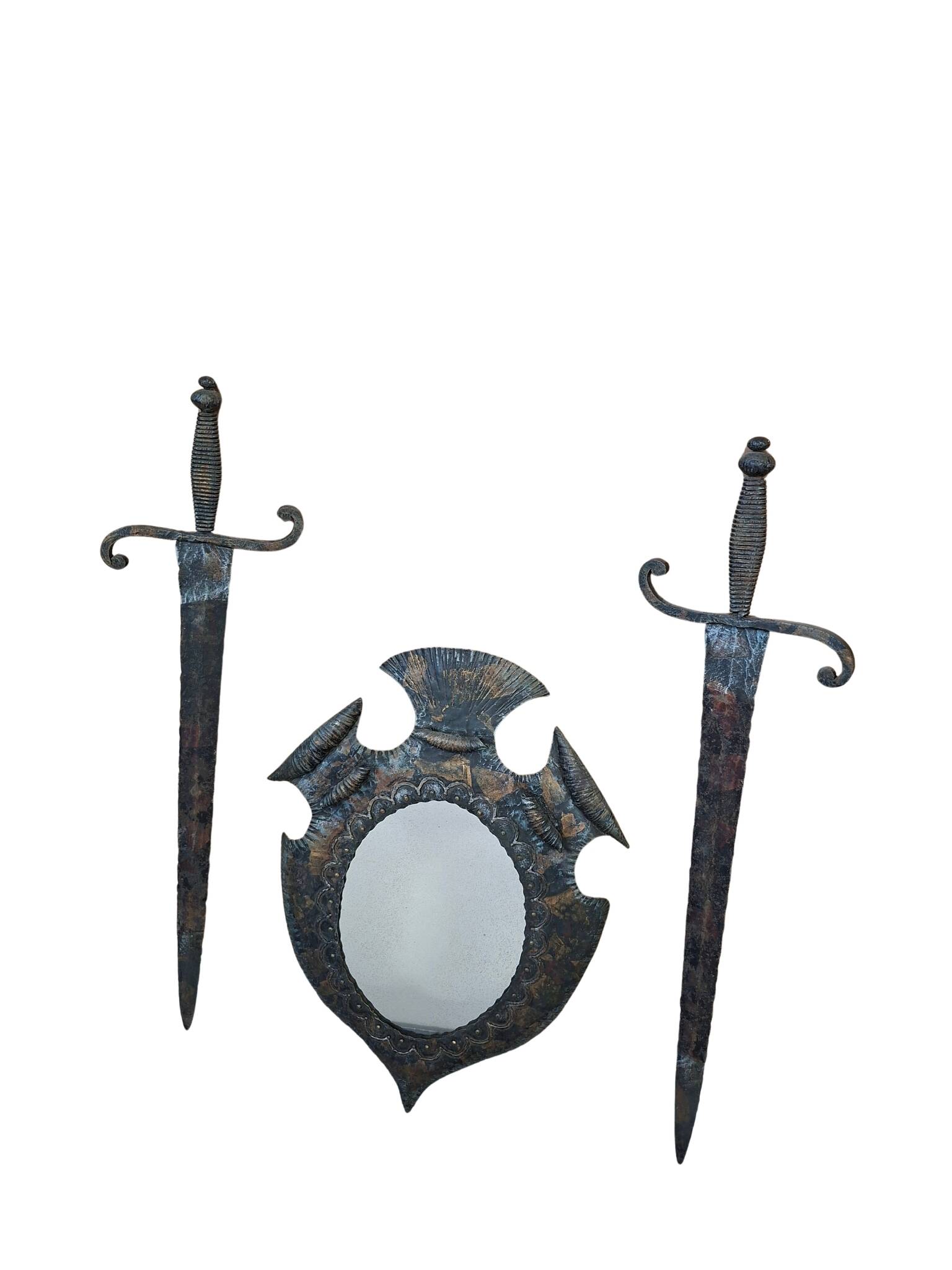 Specchio Araldico anni '70 in Ferro Battuto