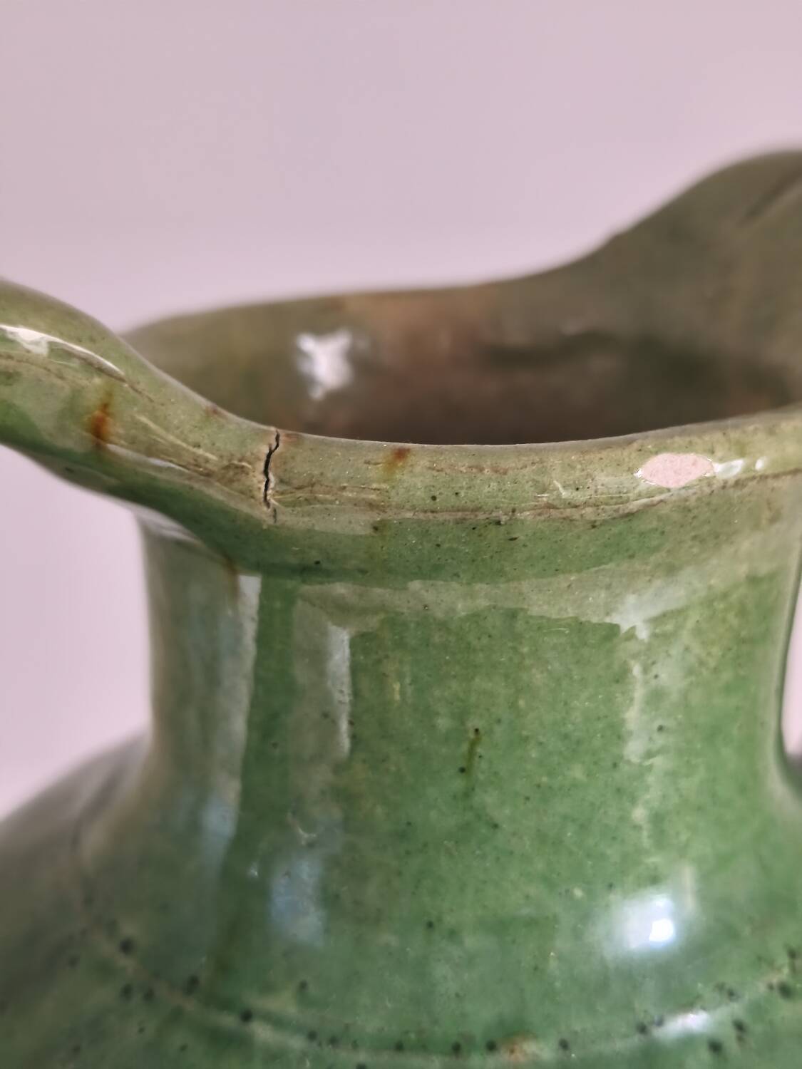 Glazed terracotta water jug