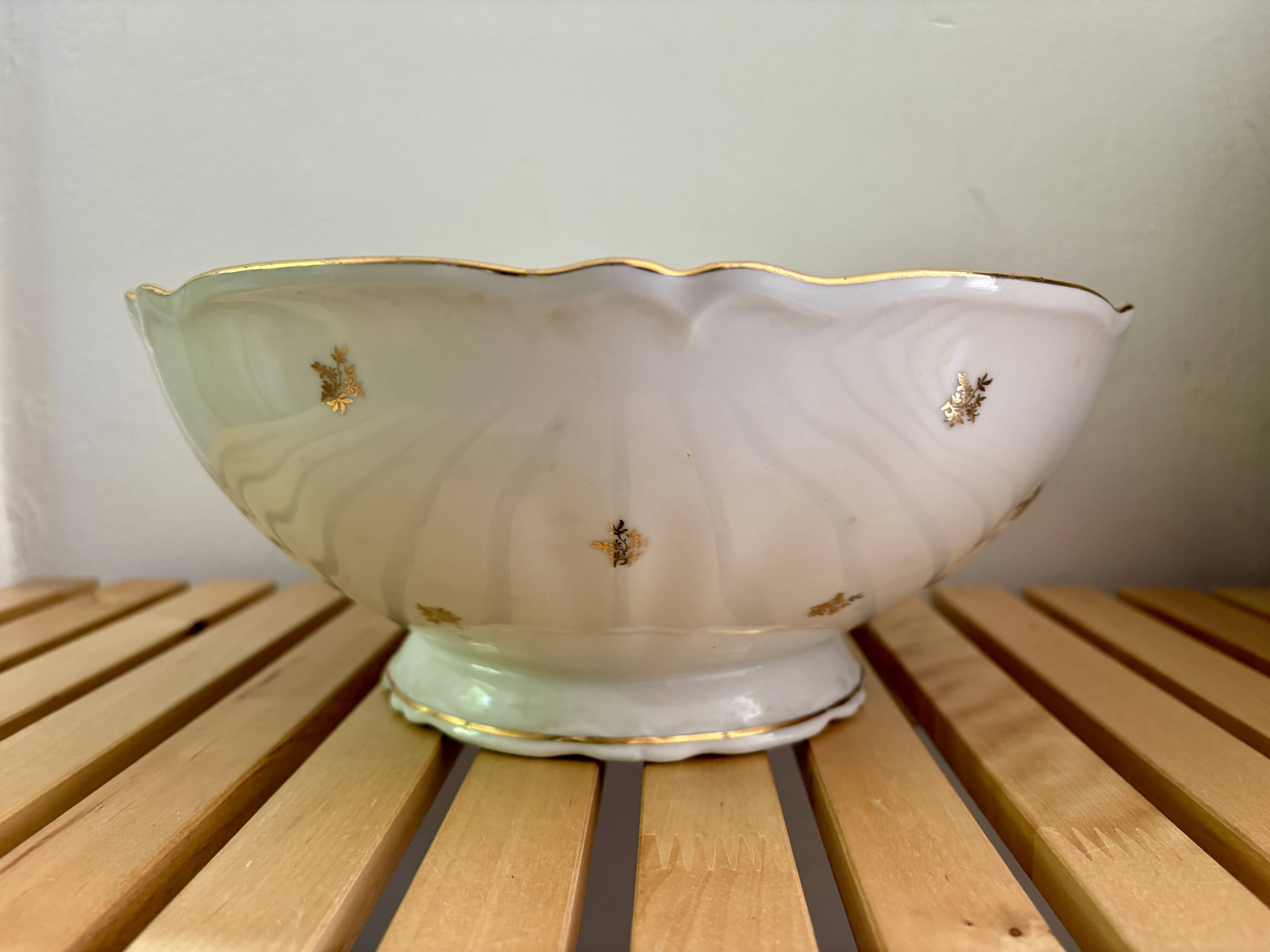 Vintage Limoges porcelain salad bowl