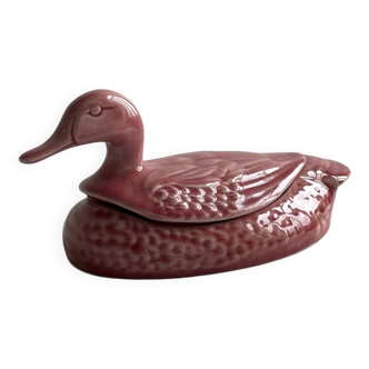 Vide poche - boîte à bijoux canard rose.