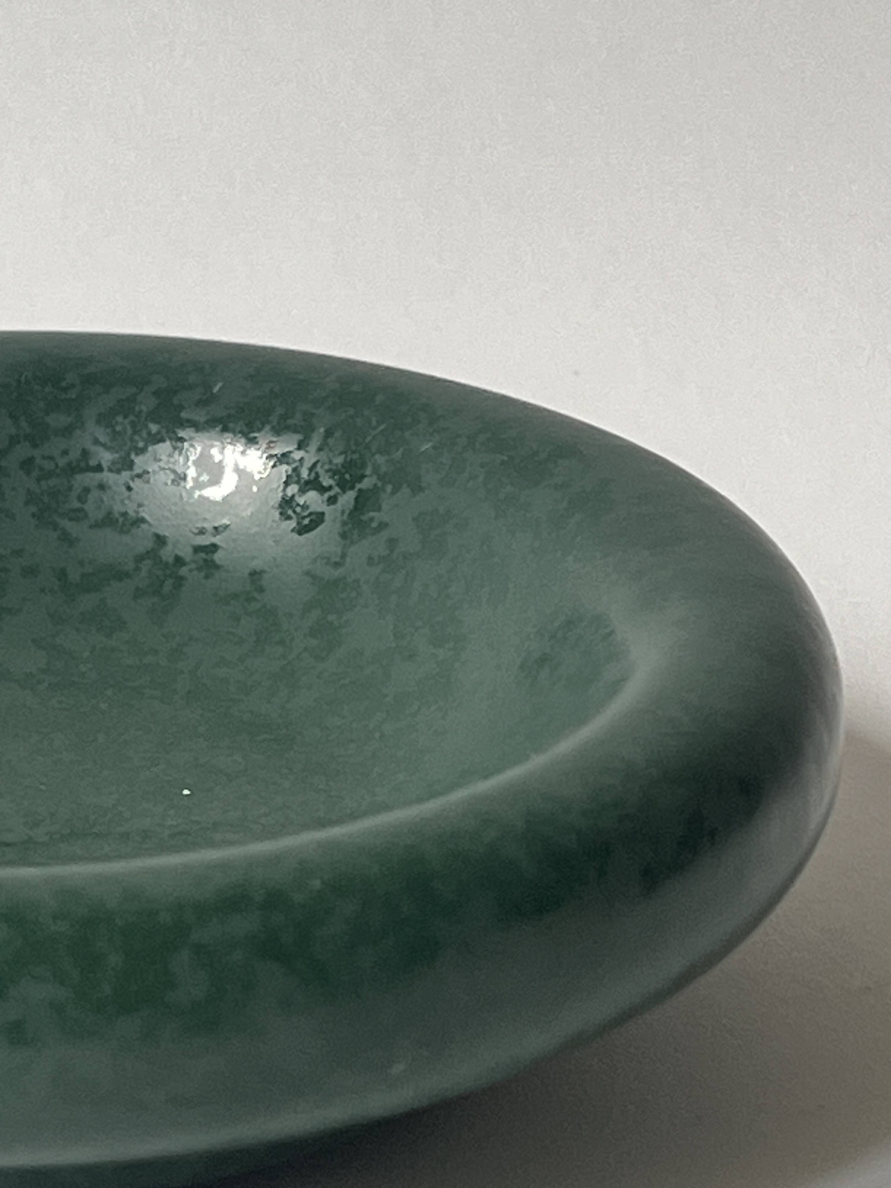 Ashtray / round ceramic catchall in emerald green.