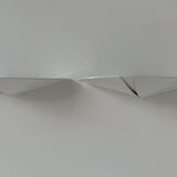 Pair of vintage wall lights, white lacquered metal, France, 1980