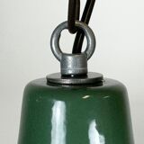 Industrial green enamel pendant lamp, 1960s