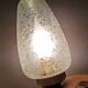 Wooden table lamp with 80s glass cap