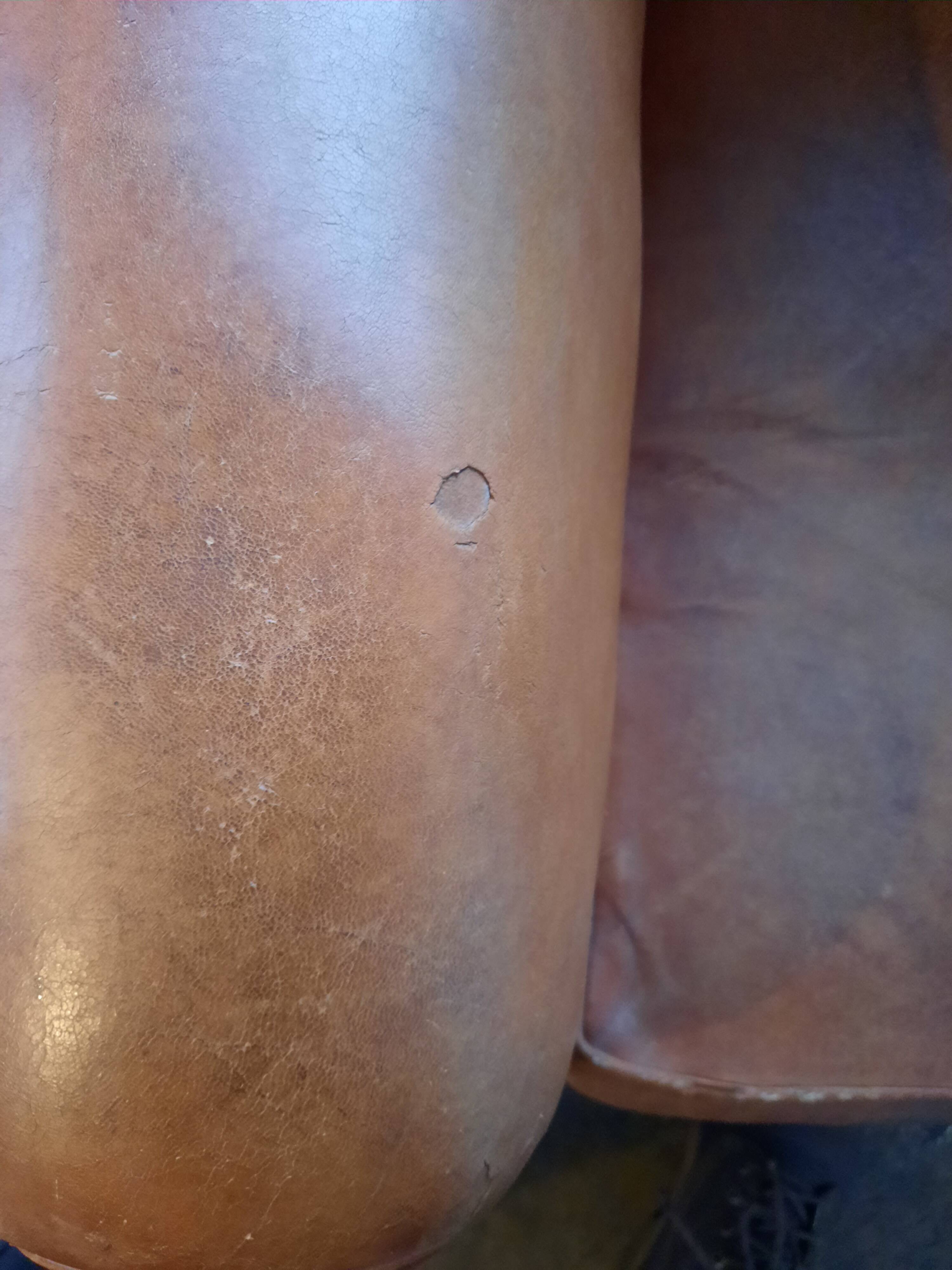 Old leather club chair 1940-1950