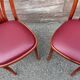Paire de chaises bistrot alsaciennes en bois et cuir, 1960