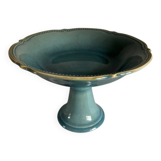 Blue earthenware footed bowl