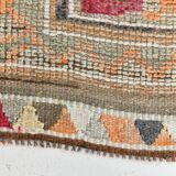 3x12 Vintage Red Orange Turkish Runner Rug, Handmade Wool Carpet, 86x352Cm