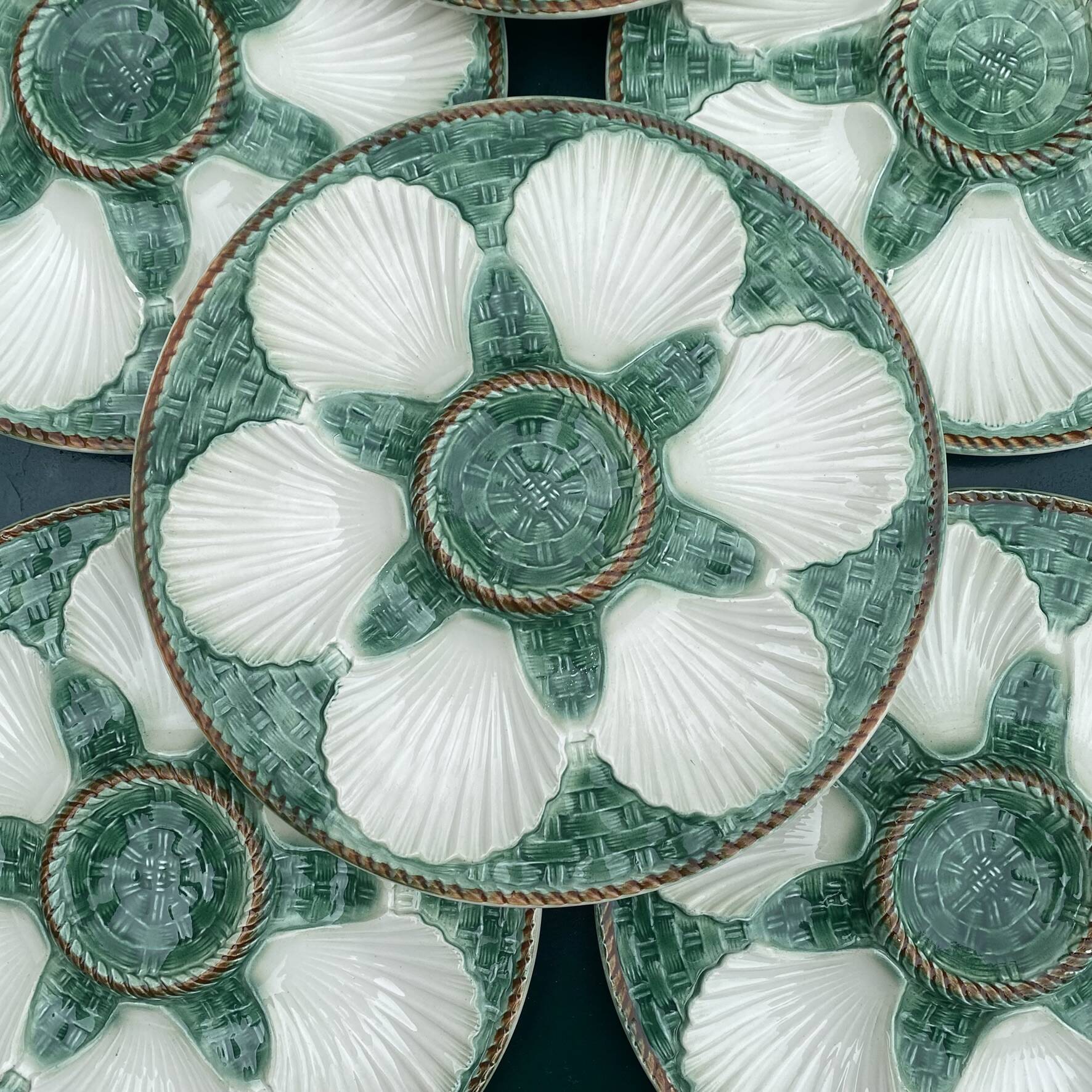 Vintage oyster service in majolica