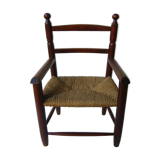 Wooden child's chair and mulched seat