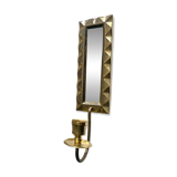 Vintage Art Deco Brass Wall mirrored Candle Sconce