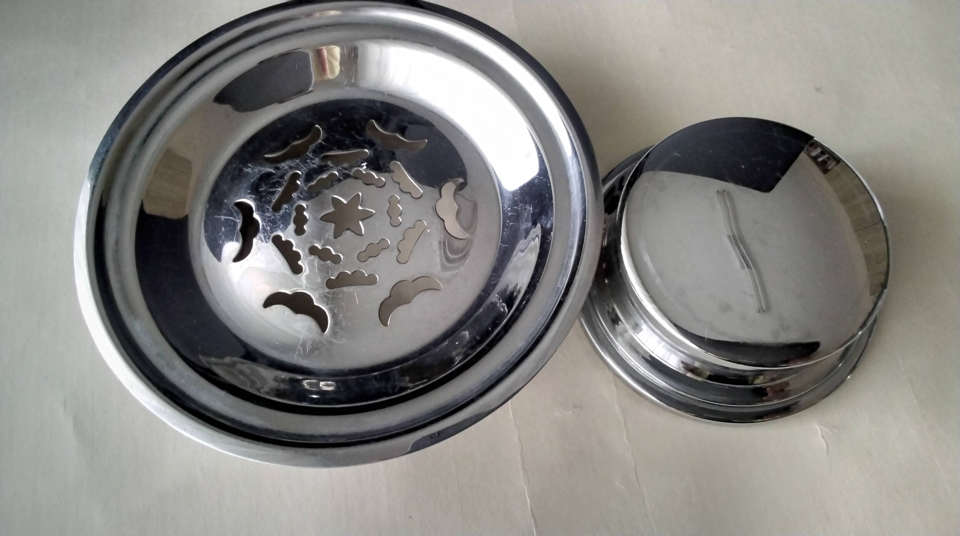 Large butter dish type "Coquillor" in stainless steel