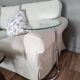 End of sofa, pedestal table, side table paget top in chrome-plated glass base