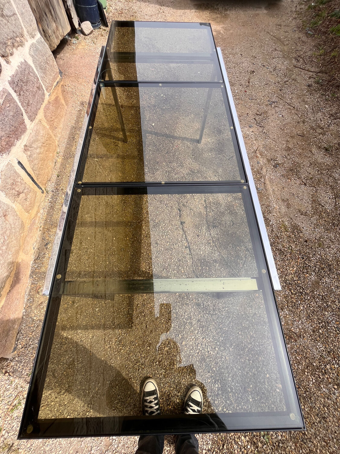 Smoked glass dining table