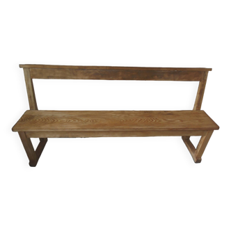 Church bench, end of bed in pitch pine with light oak waxed finish.