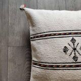 Coussin berbère marocain blanc en coton