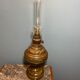 Nineteenth electrified brass kerosene lamp