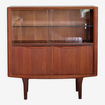 Buffet haut vitrine en teck année 60