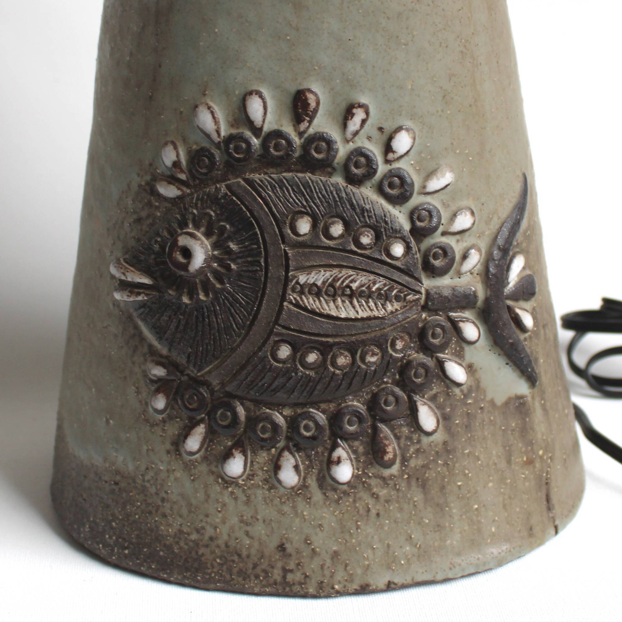 Vintage ceramic table lamp by Dour - M.-H. Battle - Belgium