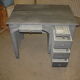 Desk painted in patinated grey and matte varnish circa 1940