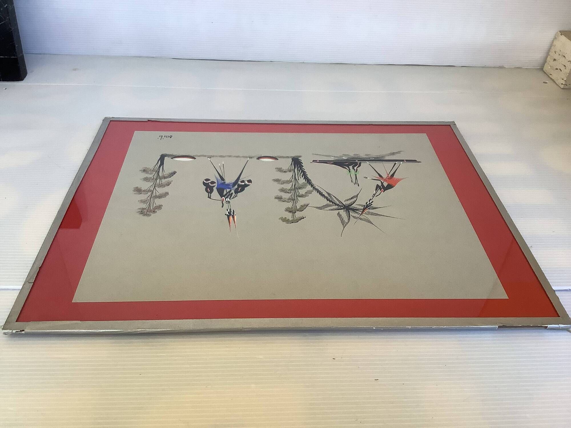 African gouache painting from the 1950s