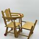 Chaise haute poupée vintage en bois transformable trotteur