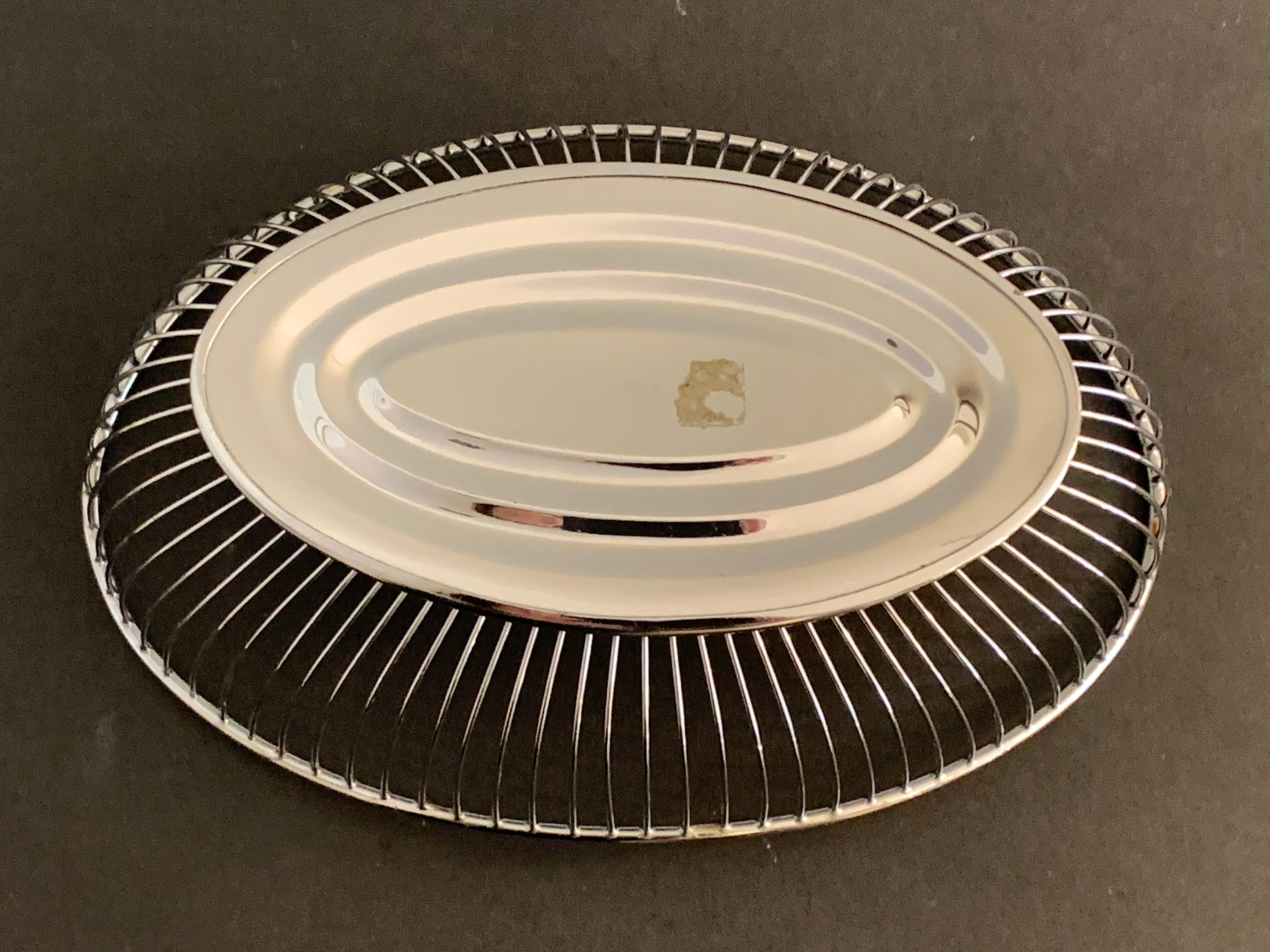 Stainless steel bread basket or fruit basket, Alfra Italy