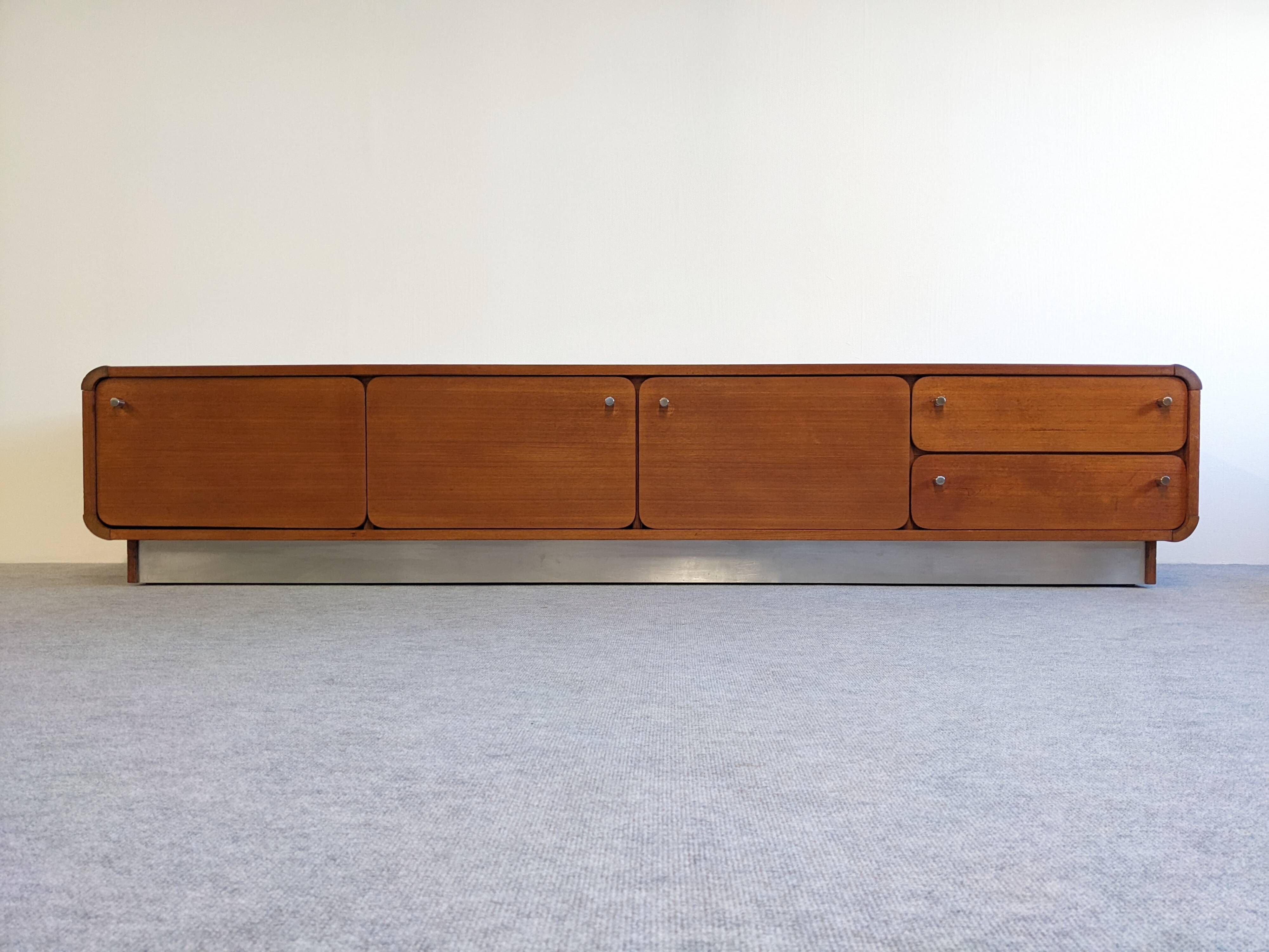 Low Space Age teak sideboard from the 60s/70s
