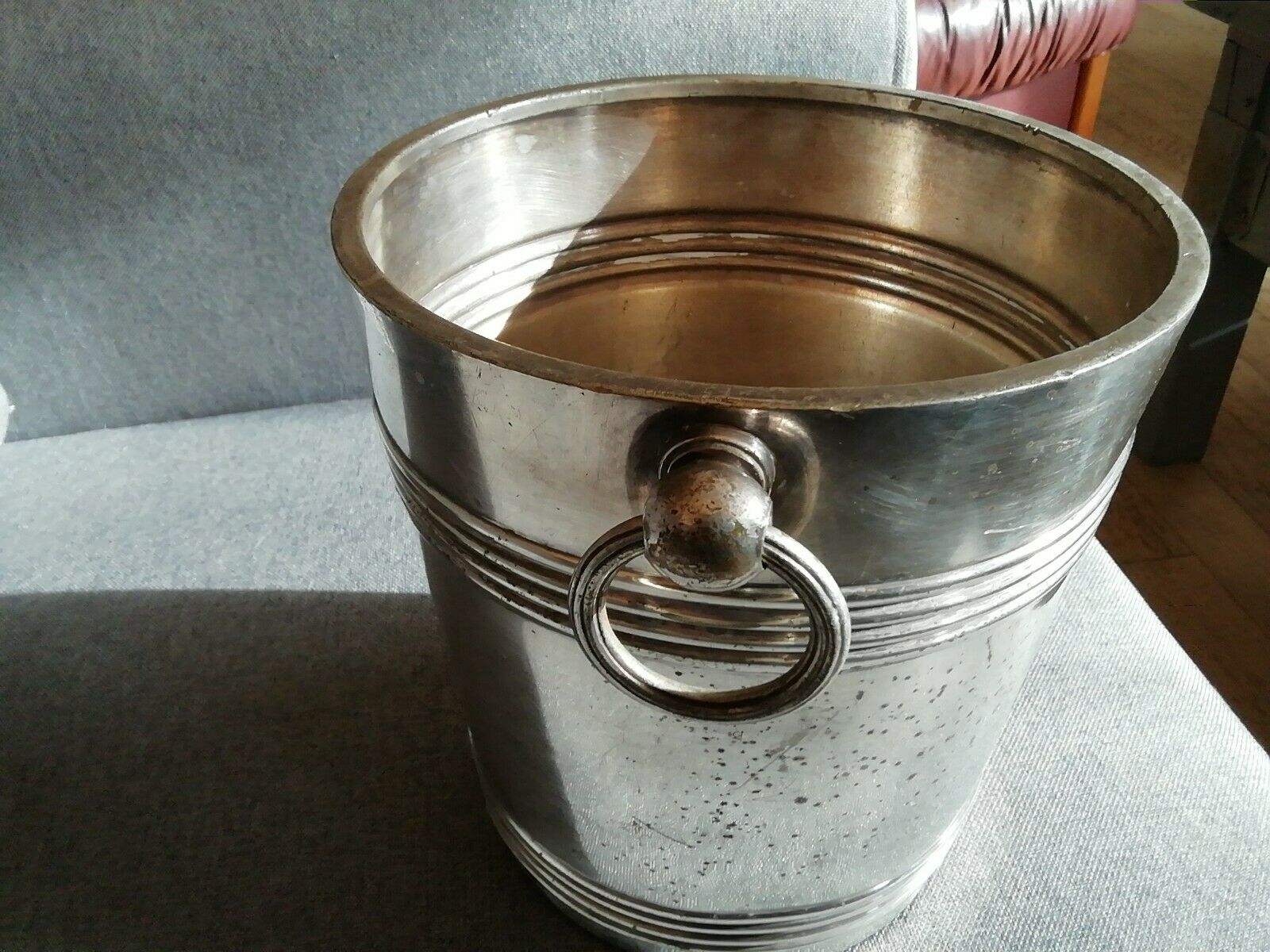 Champagne bucket in silver metal cristofle