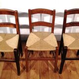 Vintage children's chair in wood and straw