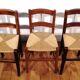 Chaise enfants vintage en bois et paille